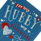 Blue husband Valentine's Day greeting card with envelope from UK Greetings, featuring a romantic design for special occasions.