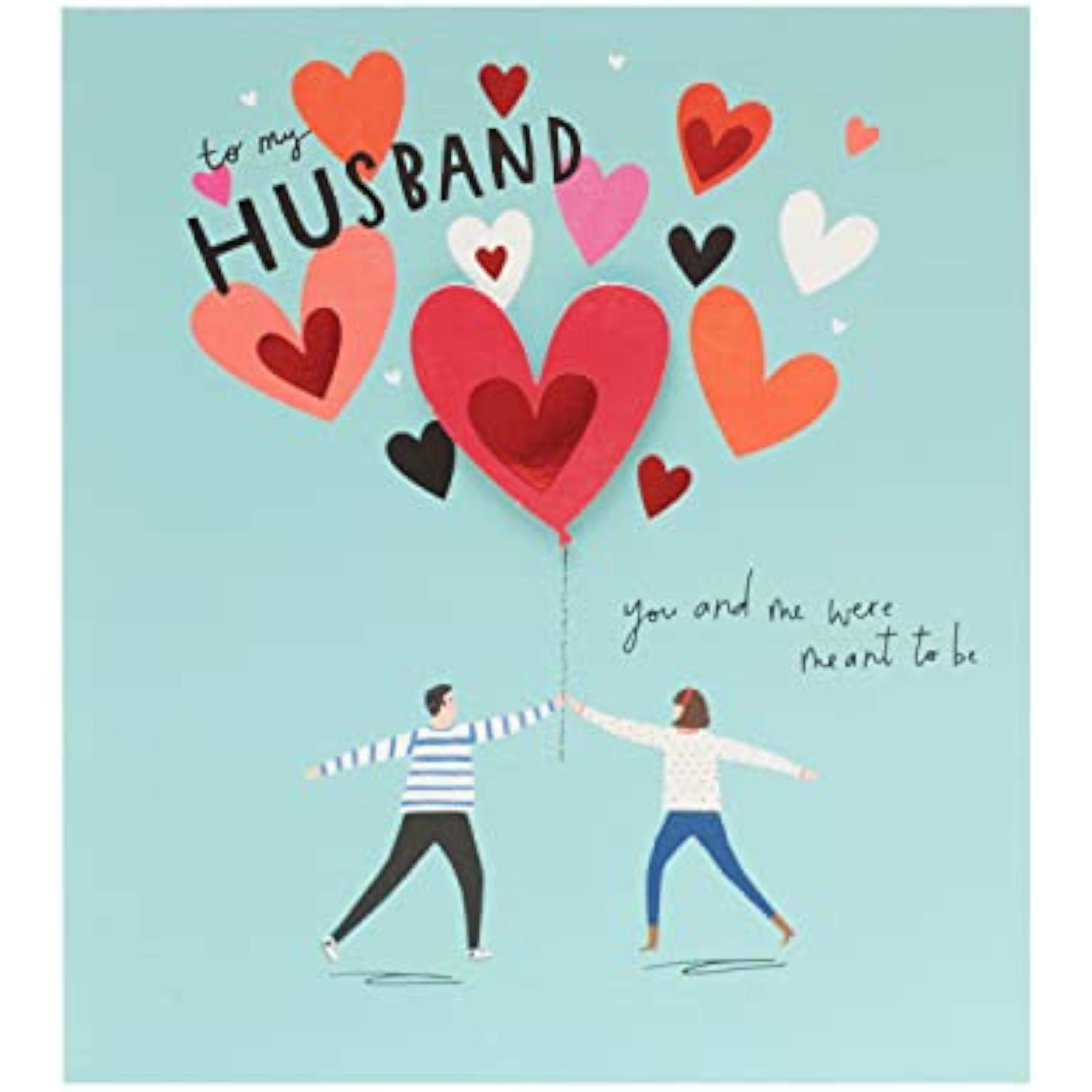 Modern husband Valentine's Day greeting card with envelope, featuring contemporary design and heartfelt message from UK Greetings.