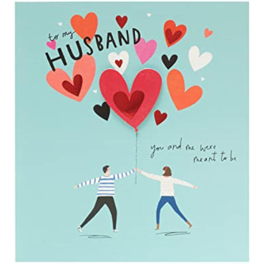 Modern husband Valentine's Day greeting card with envelope, featuring contemporary design and heartfelt message from UK Greetings.