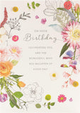 Cute floral birthday greeting card with colorful flowers and delicate design by UK Greetings, perfect for celebrating special occasions.