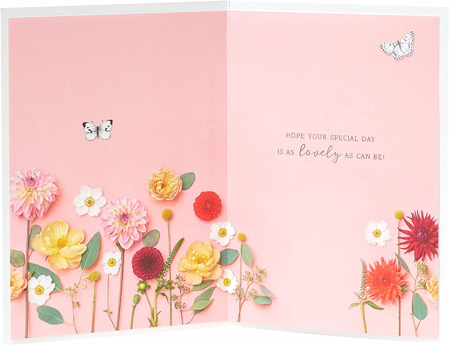 Into The Meadow female birthday greeting card by UK Greetings, featuring floral design and cheerful message on the front.