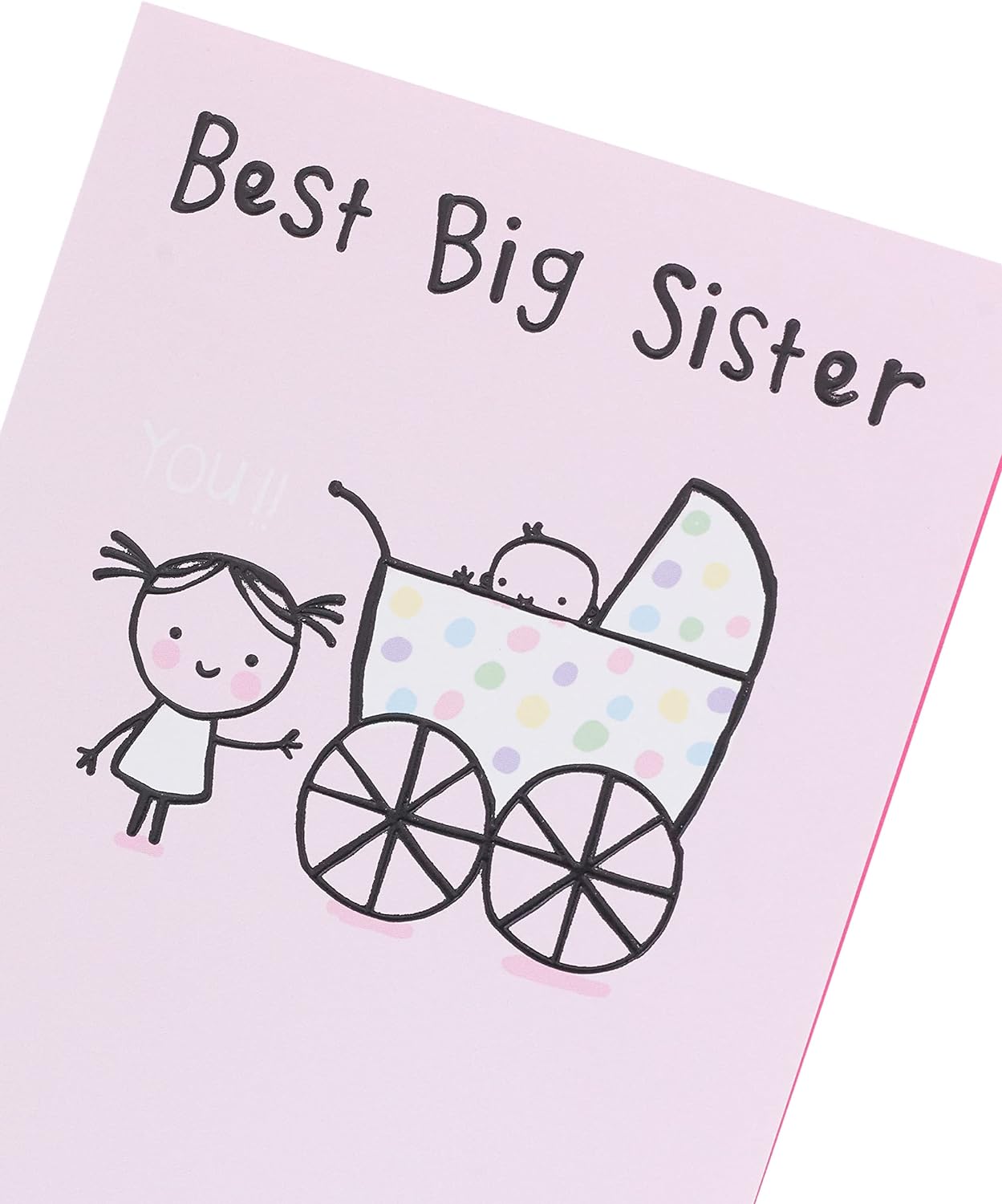 Joyful UK Greetings Big Sister Congratulations Card with colorful design, perfect for celebrating new sibling arrival.