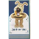 Just For You Boofle Happy Father's Day greeting card open showing colorful design and heartfelt message, UK Greetings.