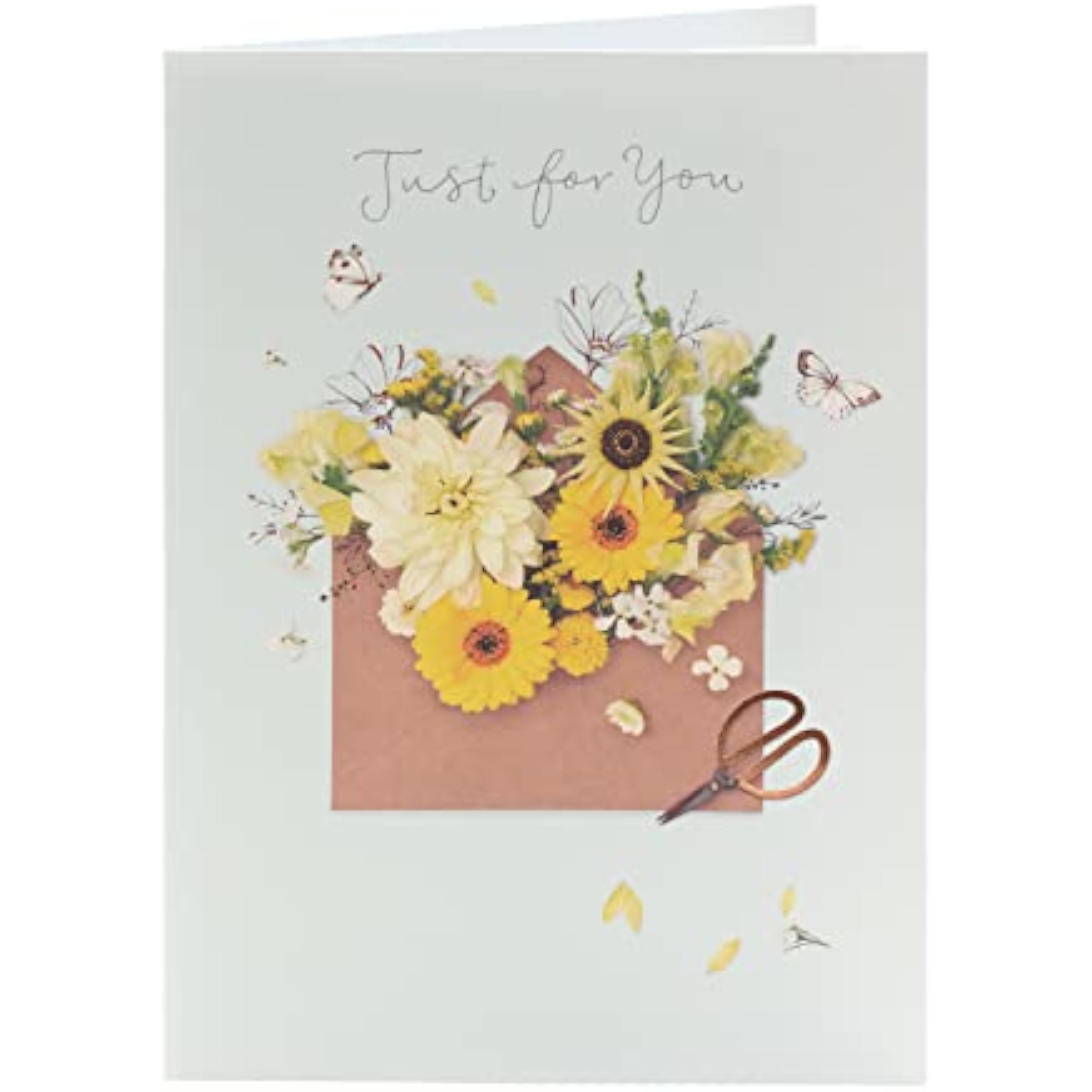 Bright floral birthday greeting card from UK Greetings featuring colorful flower illustrations and heartfelt message.