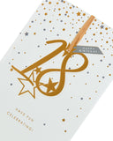 UK Greetings keepsake 18th birthday greeting card with colorful design and heartfelt message inside.