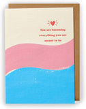 UK Greetings Kindred Meant To Be Pride Card, colorful greeting card with heartfelt message for pride celebrations and LGBTQ+ support.