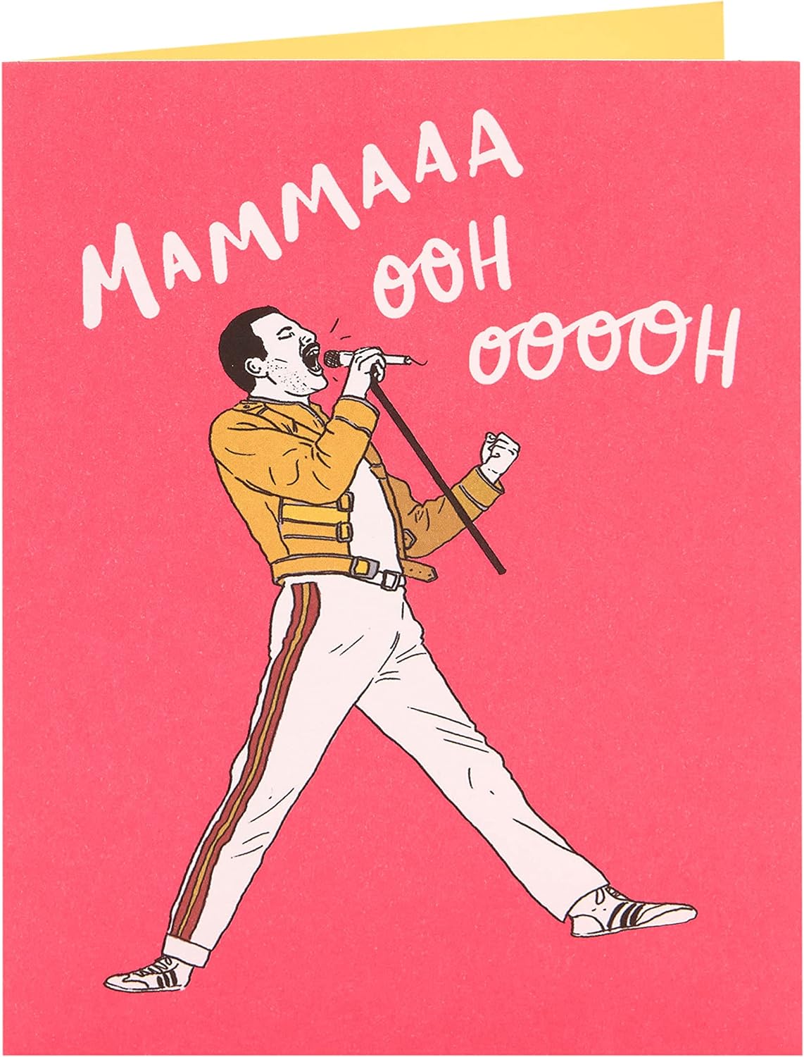 Kindred Mother's Day greeting card with envelope featuring Freddie Mercury design by UK Greetings, showcasing vibrant artwork.