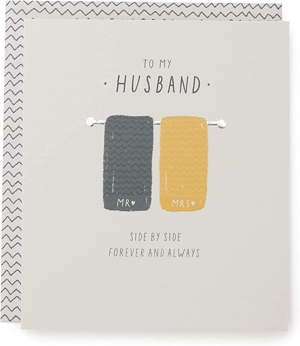 Kindred Range Husband Anniversary Greeting Card by UK Greetings featuring heartfelt message and elegant design.