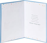Laser-cut cake birthday card from UK Greetings featuring intricate design and vibrant colors, perfect for celebrating a special birthday.