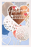 Laser-cut copper husband birthday greeting card with intricate design, perfect for celebrating special occasions.