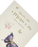 Like a Mum to Me birthday greeting card from UK Greetings, featuring floral design and heartfelt message for mothers.
