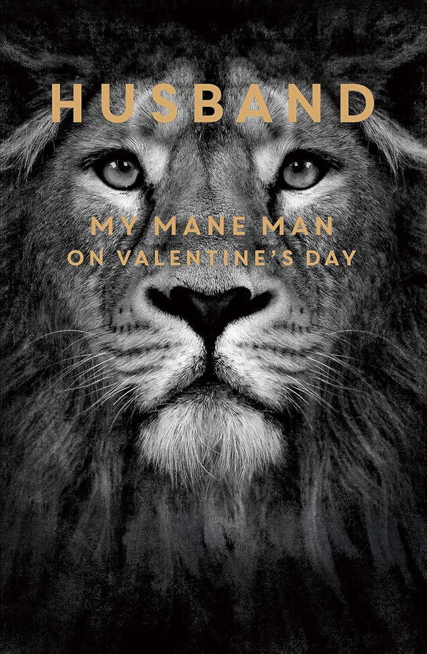 Lion Valentine's Day greeting card for husband featuring a cute lion design and heartfelt message, from UK Greetings.