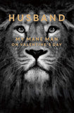 Lion Valentine's Day greeting card for husband featuring a cute lion design and heartfelt message, from UK Greetings.