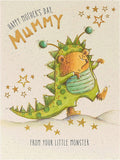 Little Monster Mothers Day greeting card by UK Greetings featuring colorful monster illustrations and heartfelt message.