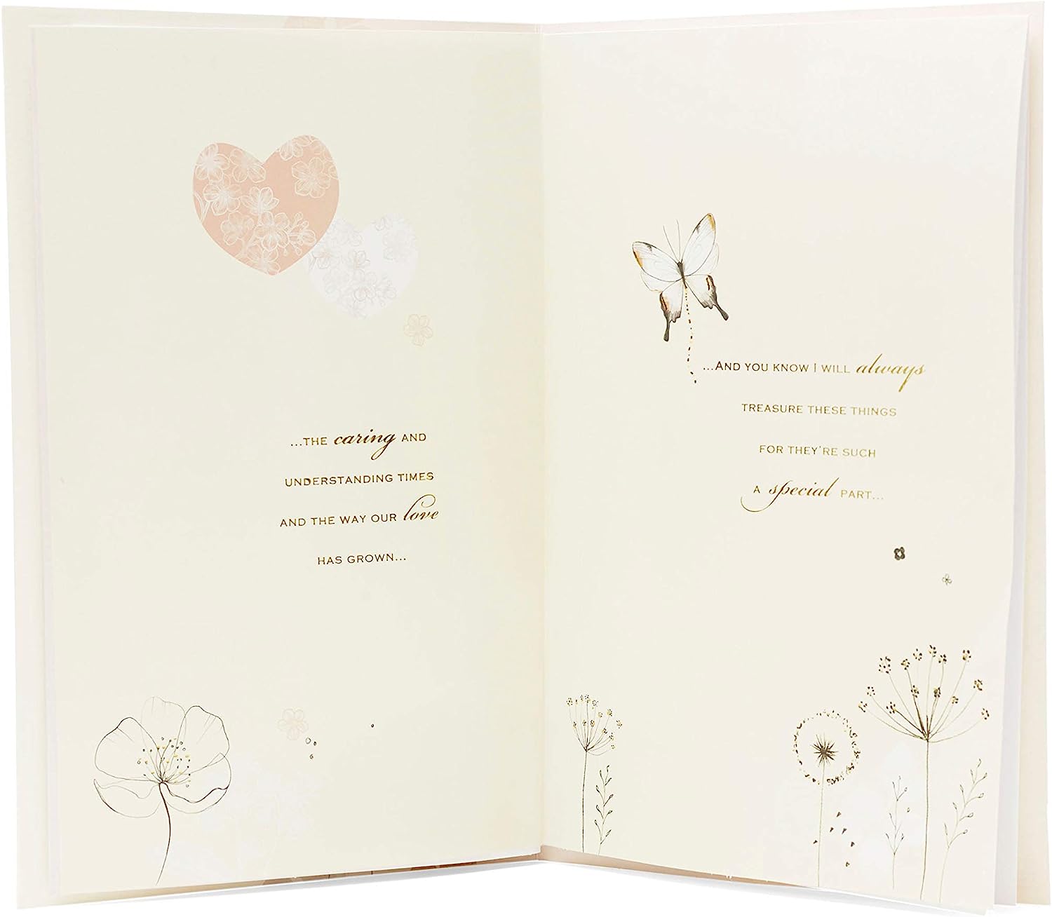 UK Greetings Loving Wife birthday greeting card with heartfelt verse insert, featuring romantic design and heartfelt message inside.