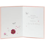 Lucky Friend floral copper birthday greeting card featuring colorful floral design and elegant copper accents from UK Greetings.