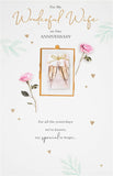 Luxe Wife Anniversary Greeting Card with heartfelt verse, designed by UK Greetings, featuring elegant floral and gold accents.