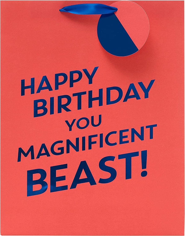 Large gift bag featuring a majestic beast design, perfect for special occasions, by UK Greetings.