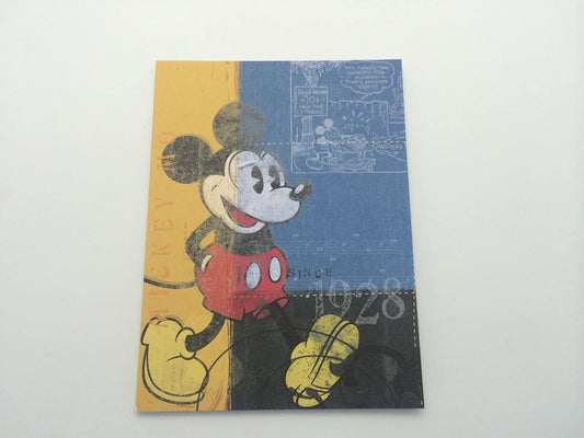 Mickey Mouse themed greeting card with party invitation design, featuring colorful images of Mickey Mouse for kids' birthday parties.