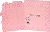 Colorful Minnie Mouse 7th birthday greeting card by UK Greetings featuring Minnie Mouse and festive design for girls' birthday.