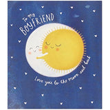 Moon Design Boyfriend Valentines Day Greeting Card by UK Greetings, featuring romantic illustration and heartfelt message.