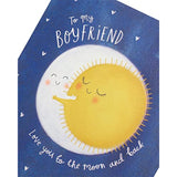 Moon Design Boyfriend Valentines Day greeting card from UK Greetings, featuring romantic illustration and heartfelt message.