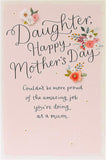 3D Mother's Day greeting card for daughter by UK Greetings, featuring colorful floral design and heartfelt message inside.