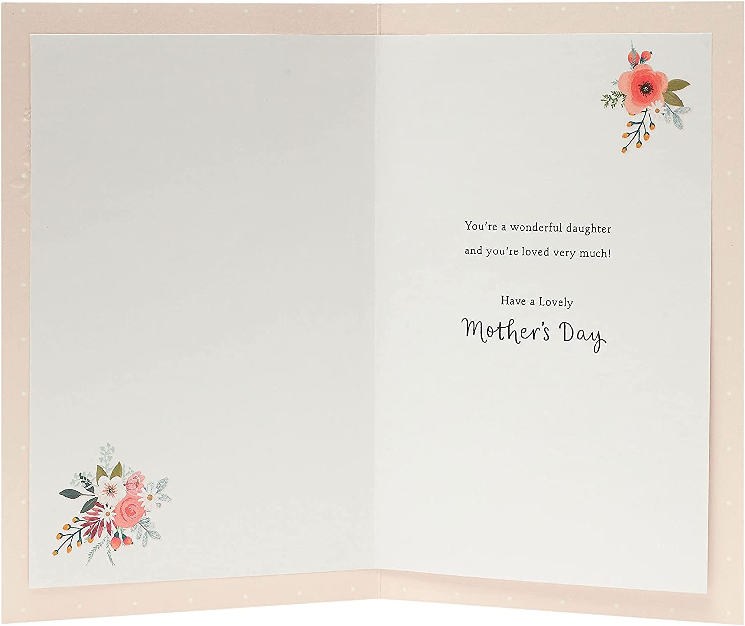 3D Mother’s Day greeting card for daughter with floral design, featuring UK Greetings branding and intricate layered details.