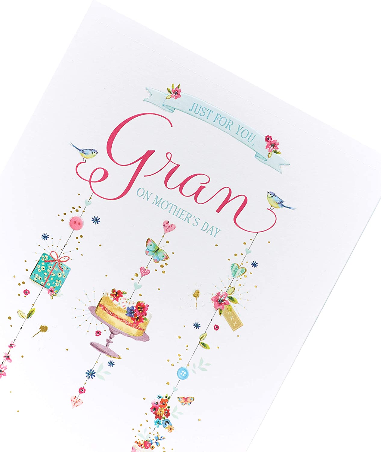 UK Greetings Mother's Day greeting card from grandchild featuring heartfelt message and floral design.