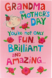 UK Greetings Mother's Day card featuring a fun, colorful design for Grandma from grandchild, perfect for celebrating Mother's Day.