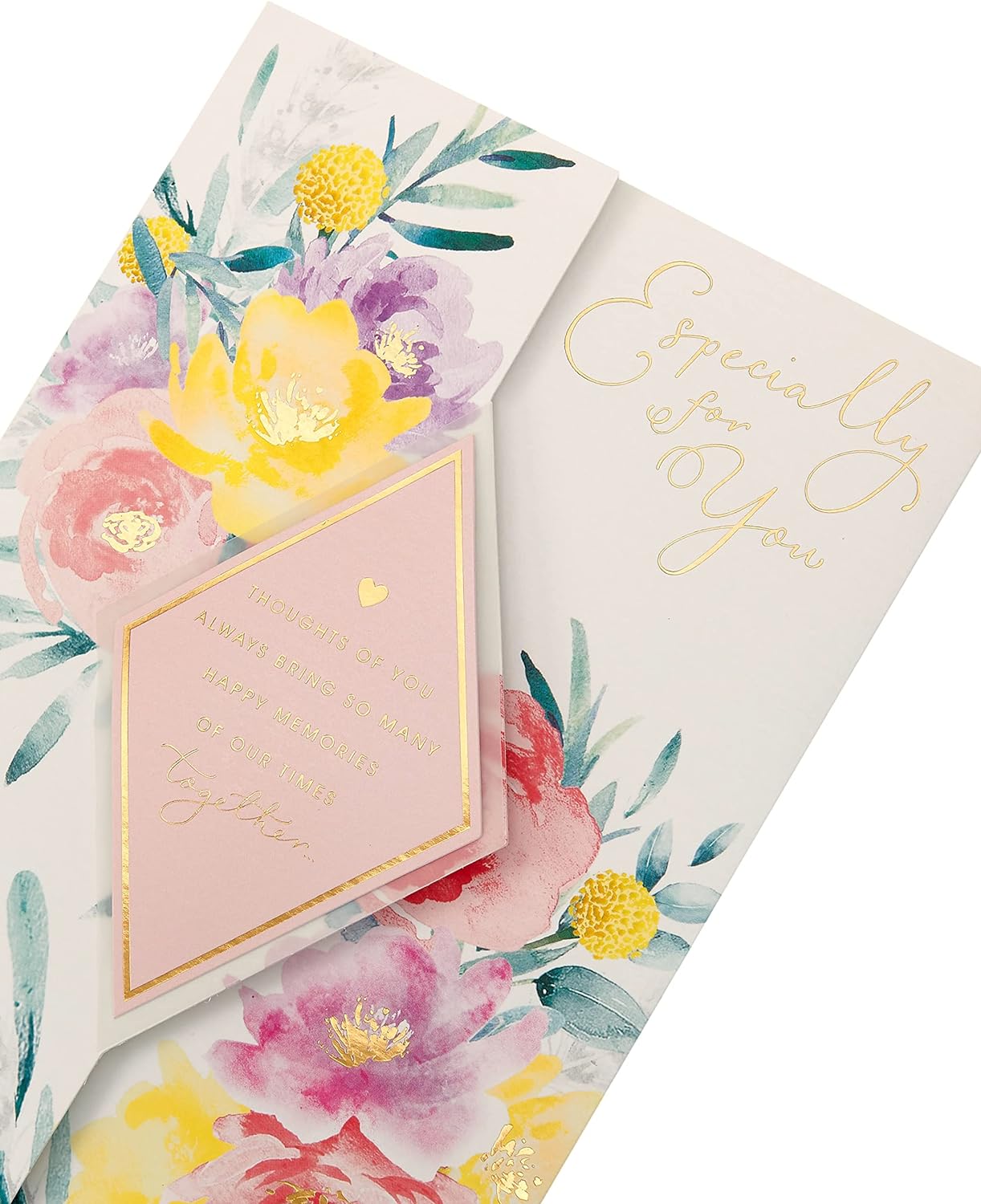 Beautiful floral design Mother's Day greeting card with envelope by UK Greetings, featuring colorful flowers and elegant messaging.