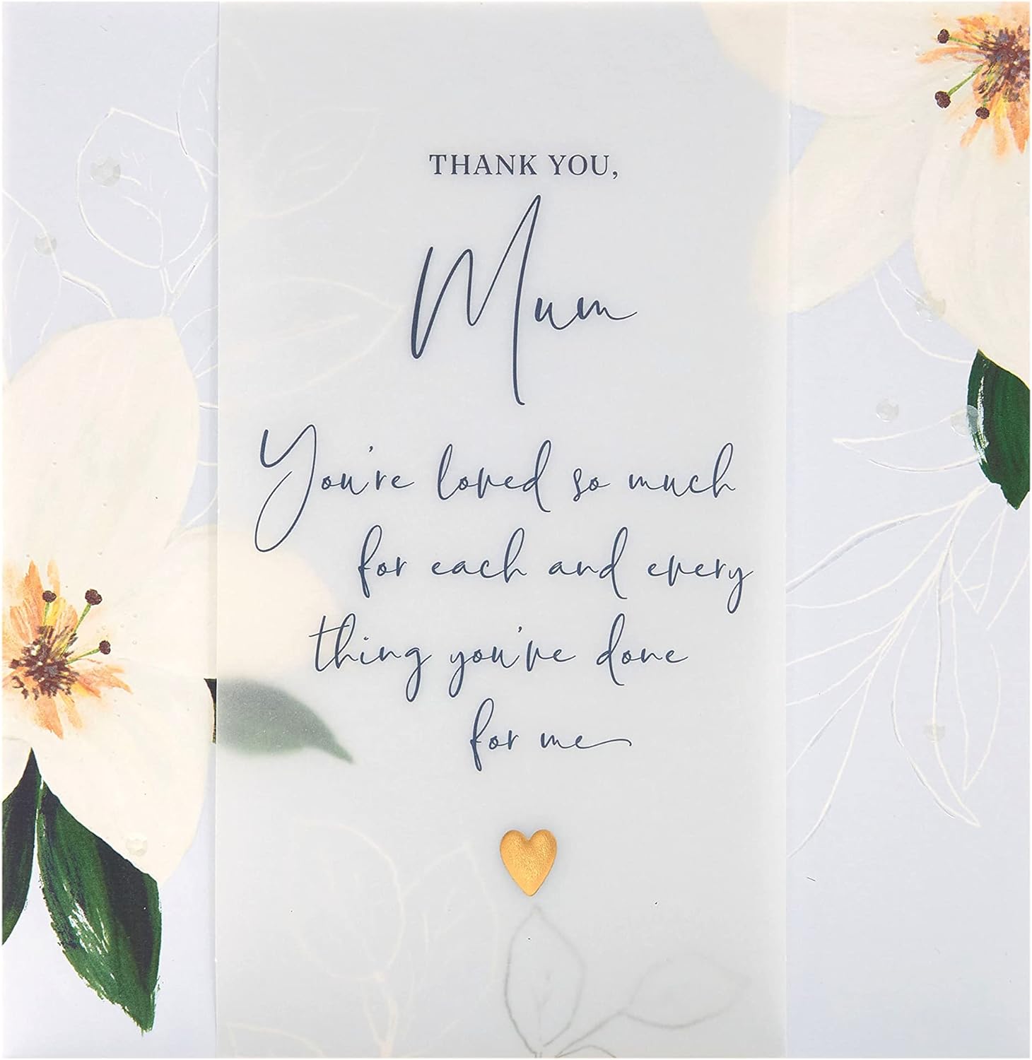 Mother's Day greeting card with light flower design and envelope, 210x210mm, from UK Greetings.