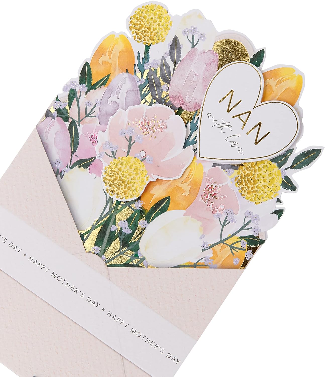 Mother's Day greeting card with envelope featuring a Nan pop-up design, measuring 149x229mm, by UK Greetings.