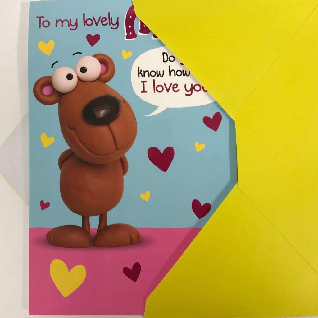 UK Greetings Mother's Day greeting card with pop-up design and envelope, featuring colorful floral artwork and heartfelt message.