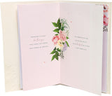 White Mother's Day greeting card with pretty perfume design and envelope, featuring floral accents for a thoughtful gesture.