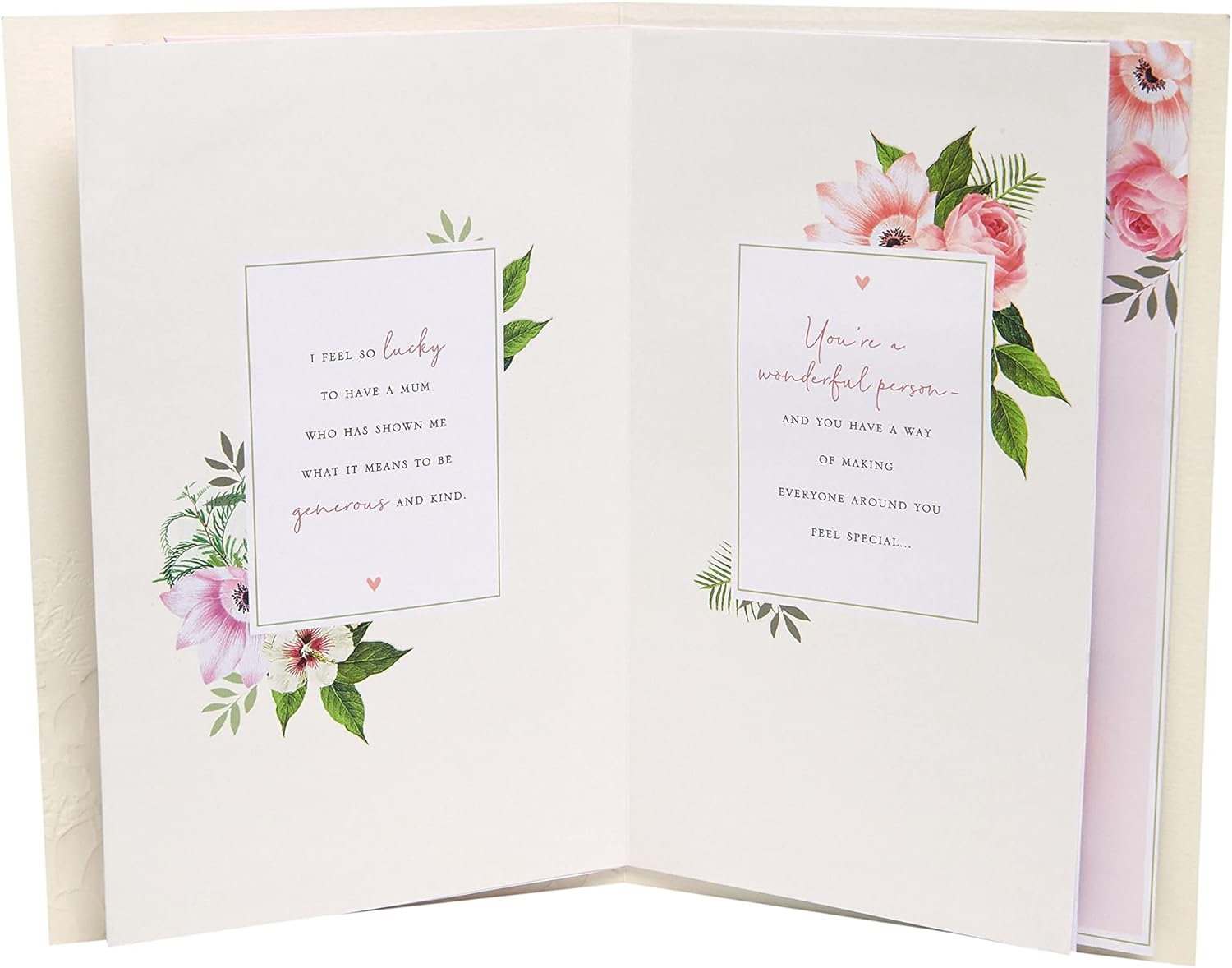 Mother's Day greeting card with perfume design and white envelope, featuring elegant floral artwork, by UK Greetings.