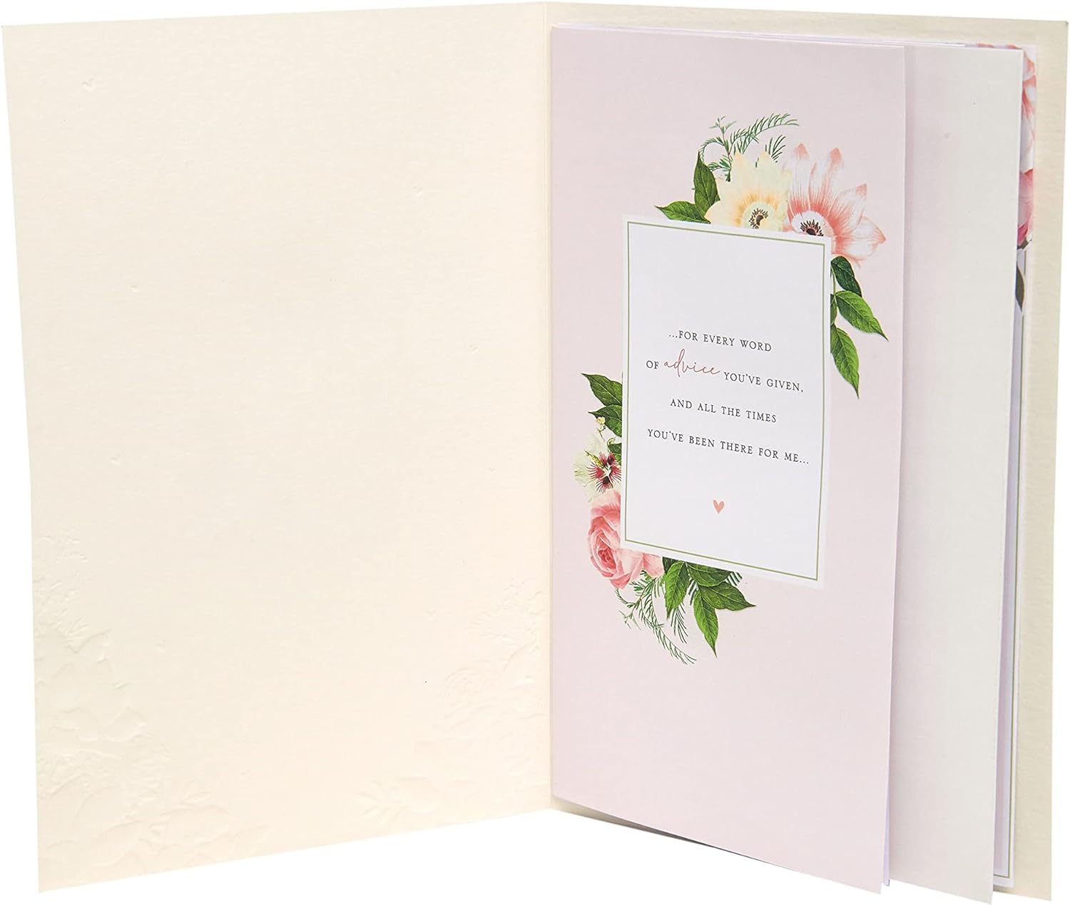 Mother's Day greeting card with pretty perfume design and white envelope, perfect for celebrating moms.