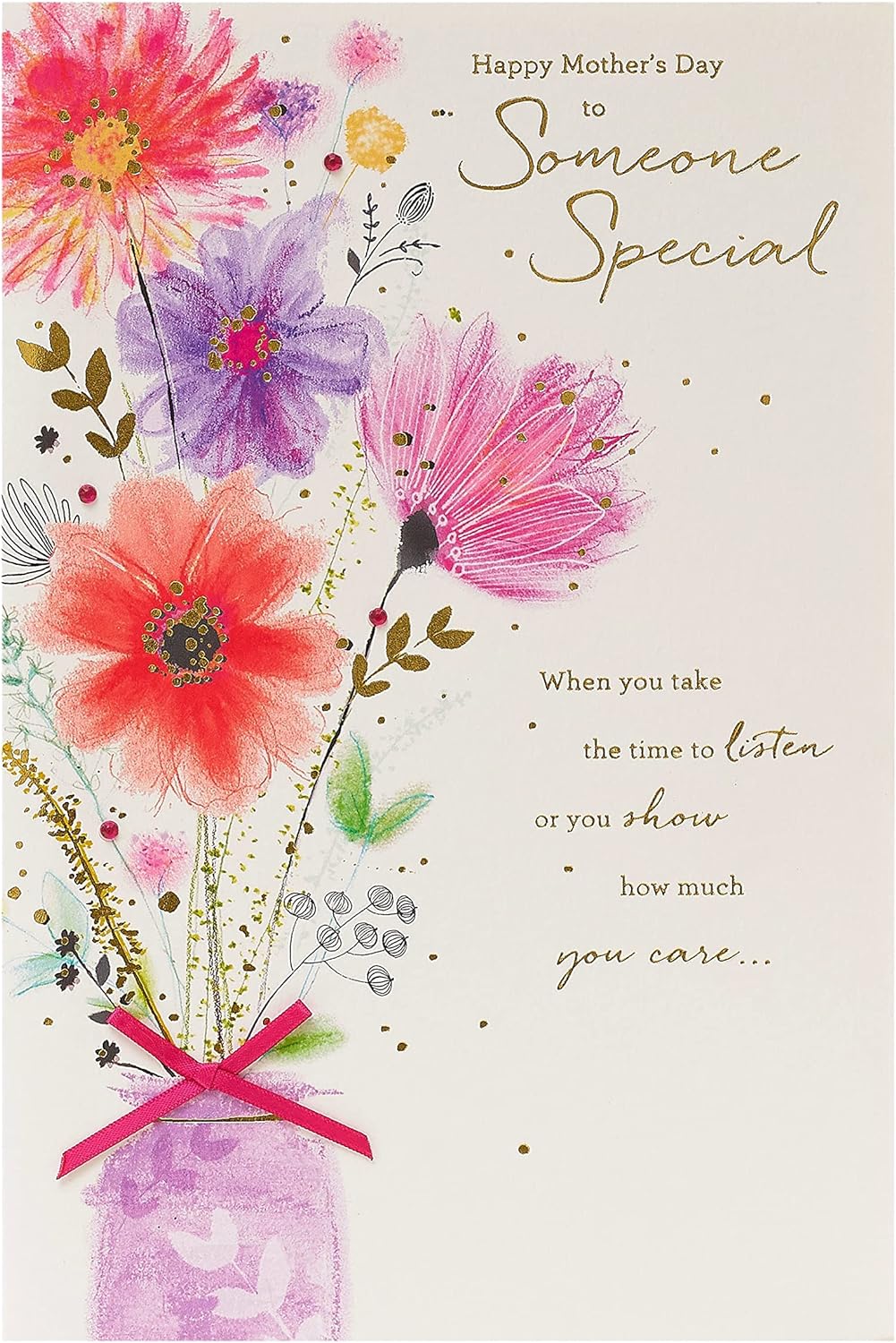 Mother's Day greeting card with envelope featuring a Someone Special design from UK Greetings, showcasing colorful floral artwork.
