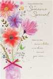 Mother's Day greeting card with envelope featuring a Someone Special design from UK Greetings, showcasing colorful floral artwork.