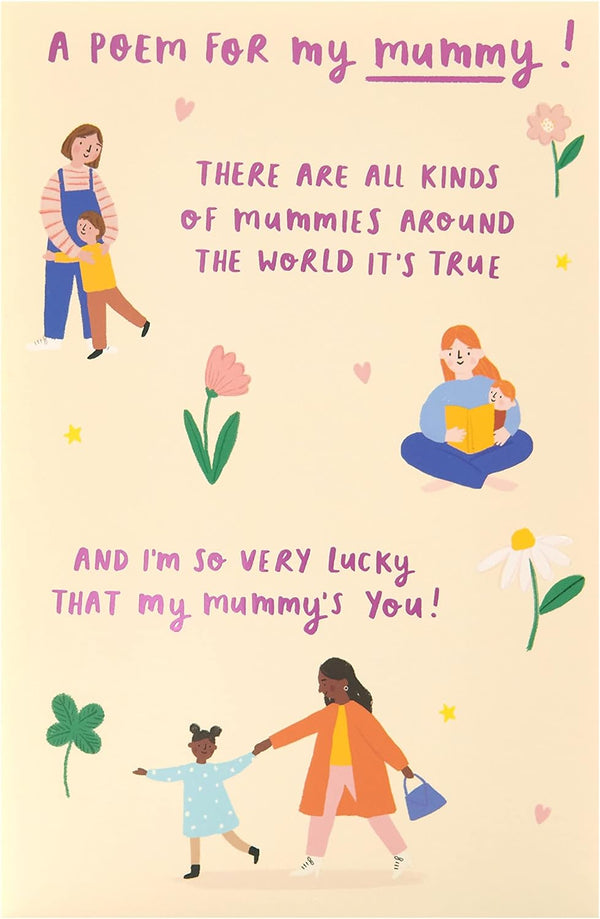 Mother's Day greeting card with a sweet mummy design and envelope, featuring colorful illustrated artwork by UK Greetings.