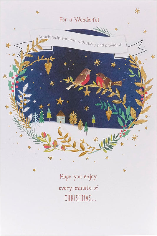 Multi-caption Christmas greeting card for daughter from UK Greetings, featuring festive holiday design and heartfelt messages.