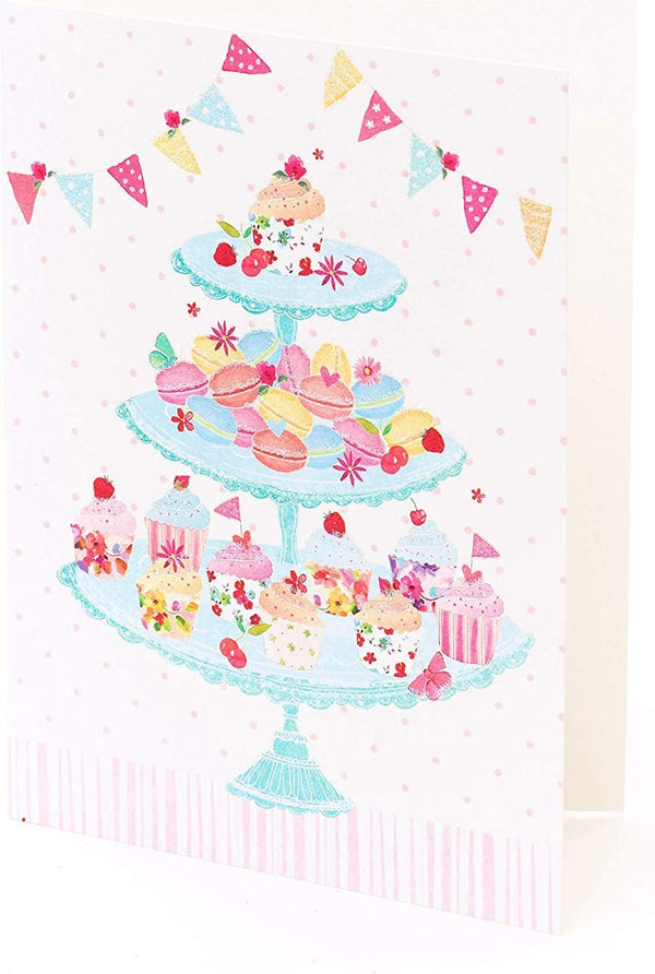 Set of 10 blank inside greeting cards by UK Greetings, suitable for all occasions, featuring colorful and festive designs.