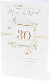 UK Greetings Mum and Dad 30th Anniversary greeting card with heartfelt design and celebratory message for special occasion