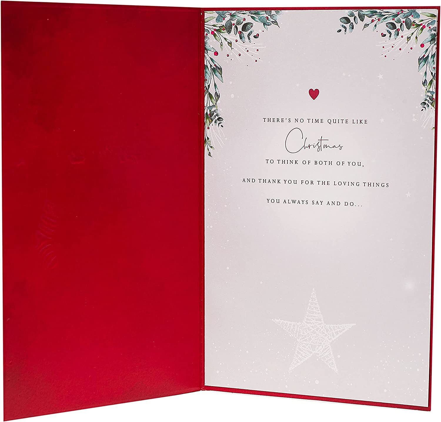 Christmas greeting card from UK Greetings featuring Mum and Dad with fireplace, perfect for holiday wishes and festive celebrations.