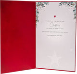 Christmas greeting card from UK Greetings featuring Mum and Dad with fireplace, perfect for holiday wishes and festive celebrations.