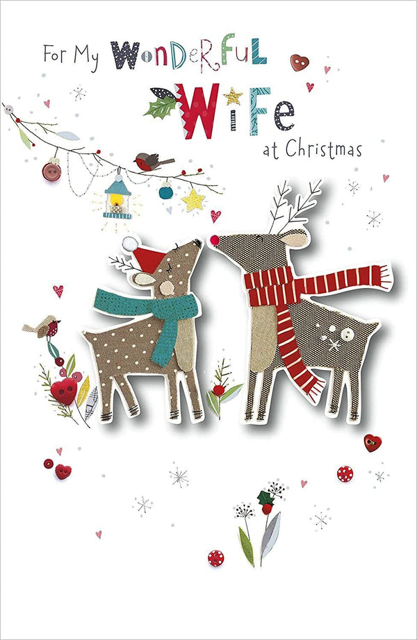 My Wonderful Wife Christmas greeting card from UK Greetings featuring a heartfelt festive love message and decorative design.