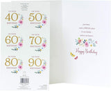 Personalised Nan birthday greeting card with a heartfelt verse, available for 40th to 90th age, UK Greetings brand.