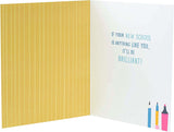 Colorful neon pencils greeting card from UK Greetings featuring a cheerful New School Good Luck message.