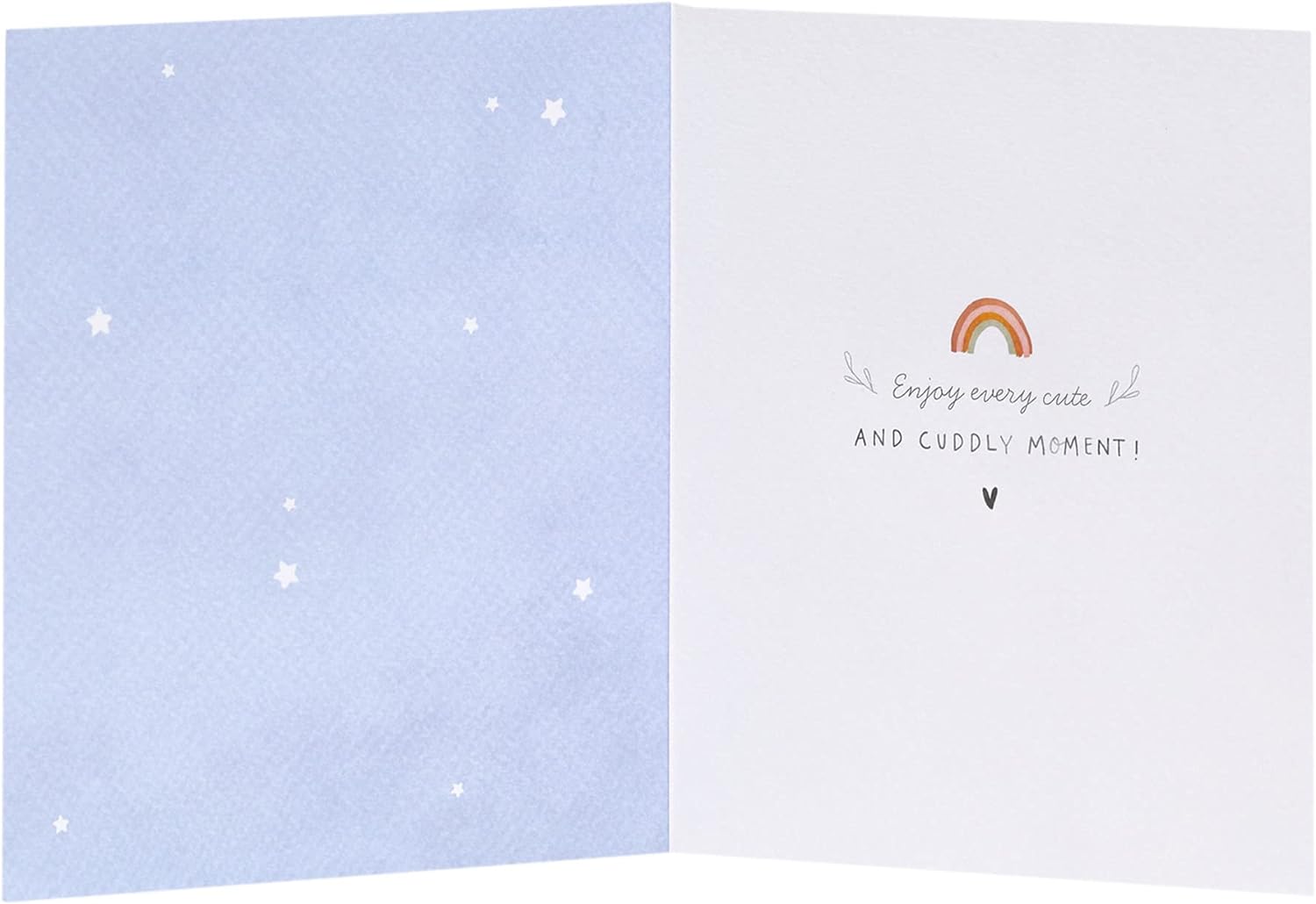 New baby boy greeting card with washing line design, featuring adorable illustrations for celebrating a baby boy event.