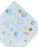 Embossed foil greeting card for a new baby boy, featuring playful design and UK Greetings branding, suitable for celebrating a newborn.